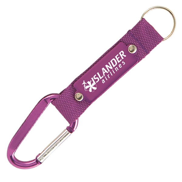 Purple color option for Strap Happy Keychain   Laser Engraved Key Tag With Carabiner