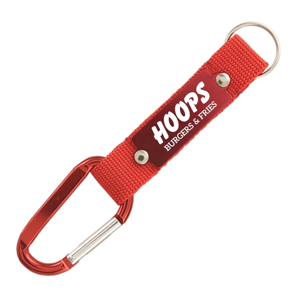 Red color option for Strap Happy Keychain   Laser Engraved Key Tag With Carabiner
