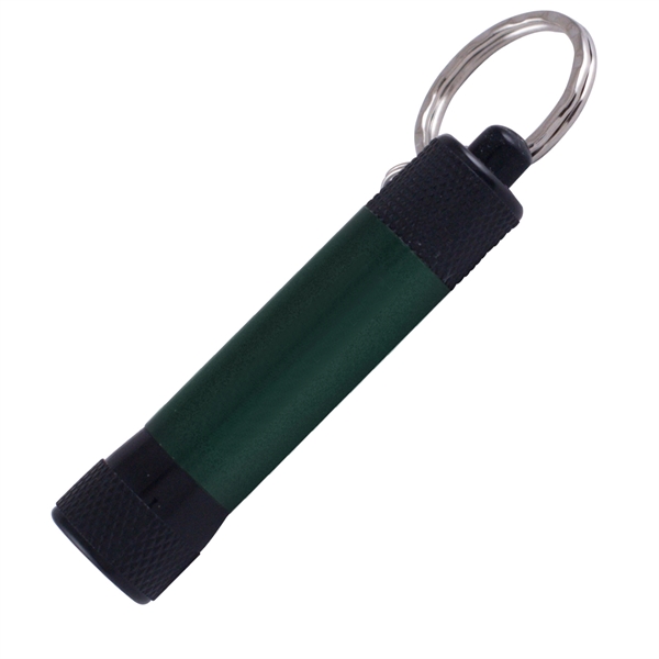 Green color option for Three Dazzling Led Lights Keyring With Color Jet Imprinting.
