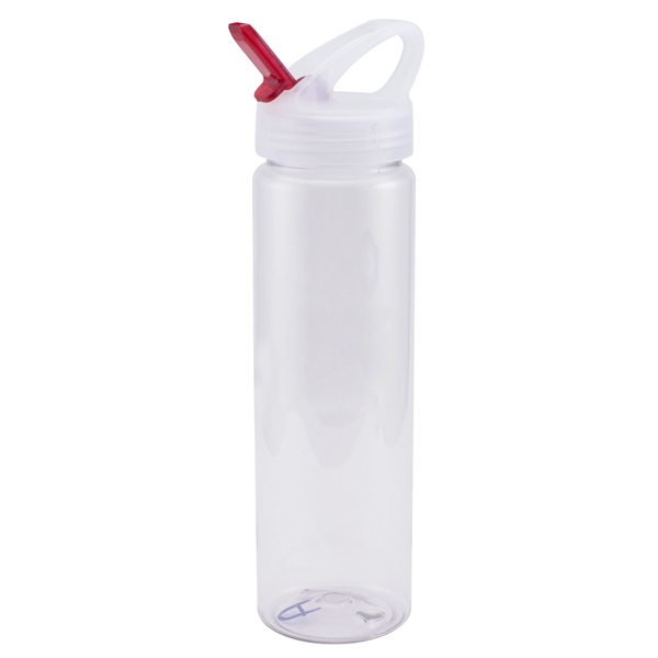 Clear-Translucent Red color option for Durable 25 Oz. Water Bottle