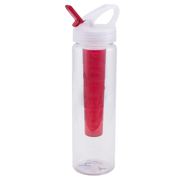 Clear-Translucent Red color option for Water Bottle With Ice Chiller