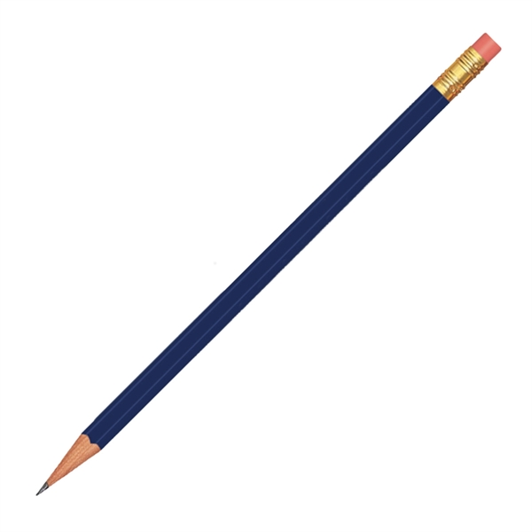 Dark Blue color option for Branded Hex Pencil With Pink Eraser