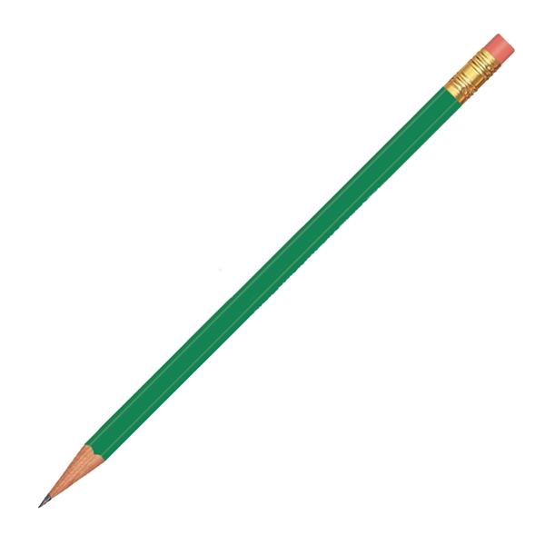 Emerald Green color option for Branded Hex Pencil With Pink Eraser