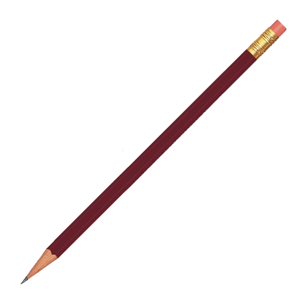 Maroon Red color option for Branded Hex Pencil With Pink Eraser