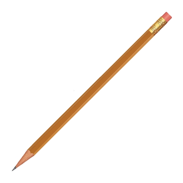 Orange color option for Branded Hex Pencil With Pink Eraser