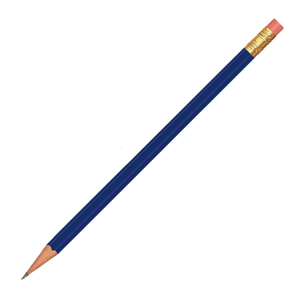 Royal Blue color option for Branded Hex Pencil With Pink Eraser
