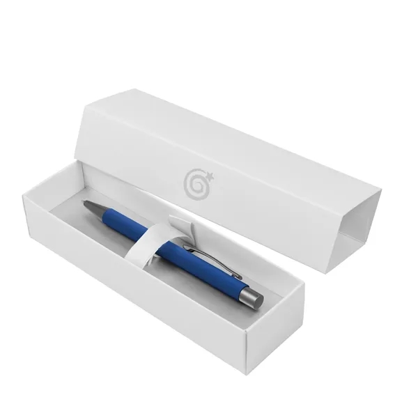 Blue-White color option for Custom Full Color Bowie Softy Pens In Elegant Gift Box