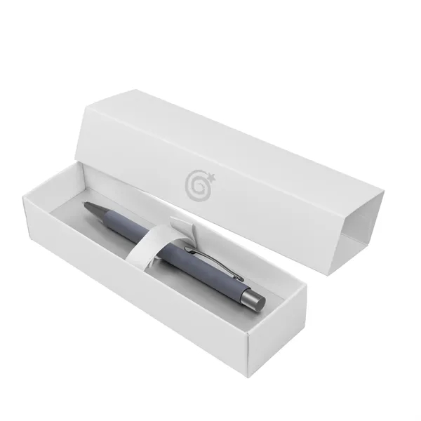 Gray-White color option for Custom Full Color Bowie Softy Pens In Elegant Gift Box