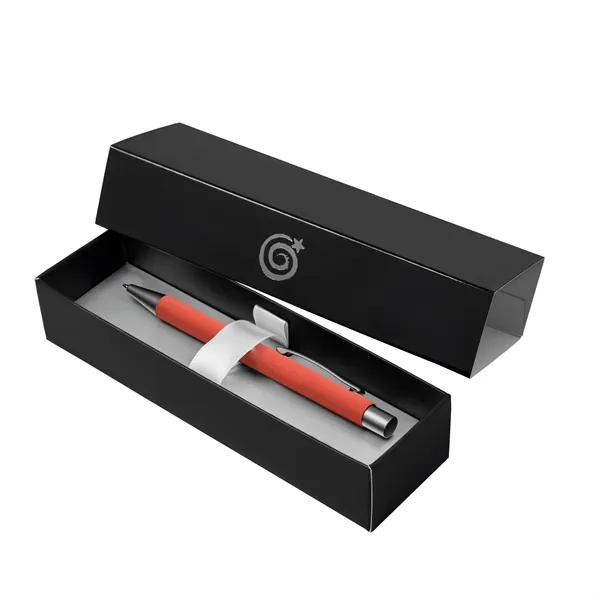 Orange-Black color option for Custom Full Color Bowie Softy Pens In Elegant Gift Box