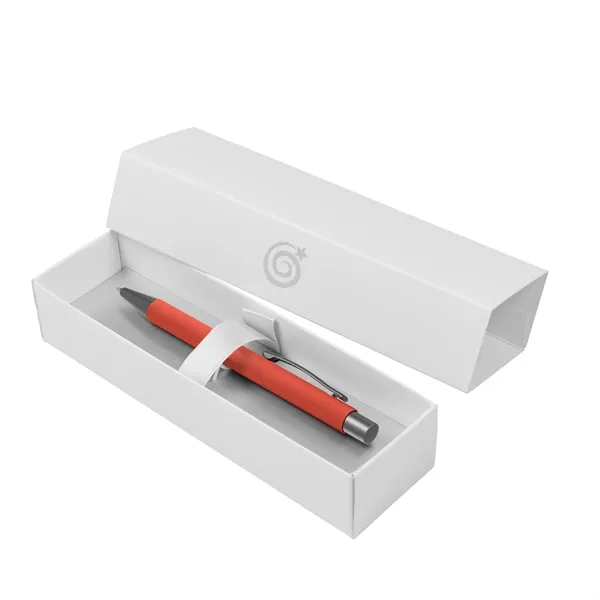 Orange-White color option for Custom Full Color Bowie Softy Pens In Elegant Gift Box