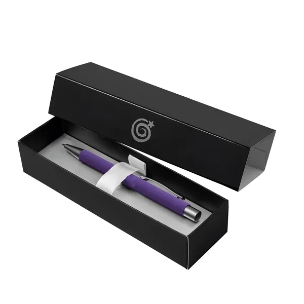 Purple-Black color option for Custom Full Color Bowie Softy Pens In Elegant Gift Box