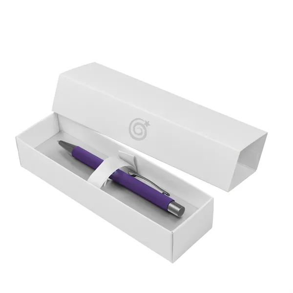 Purple-White color option for Custom Full Color Bowie Softy Pens In Elegant Gift Box