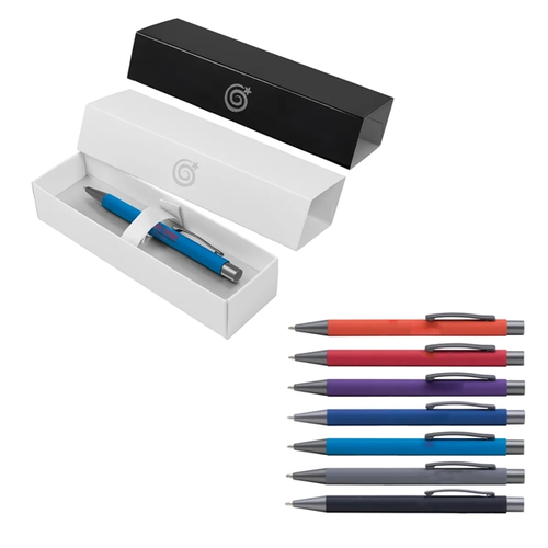 Main photo of Custom Full Color Bowie Softy Pens In Elegant Gift Box