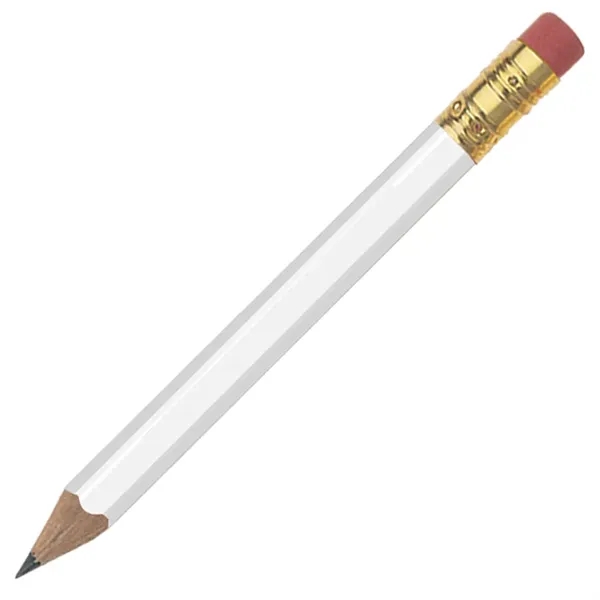 White color option for Hex Shaped Golf Pencil With Eraser