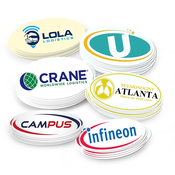 White color option for Oval Custom Bumper Sticker