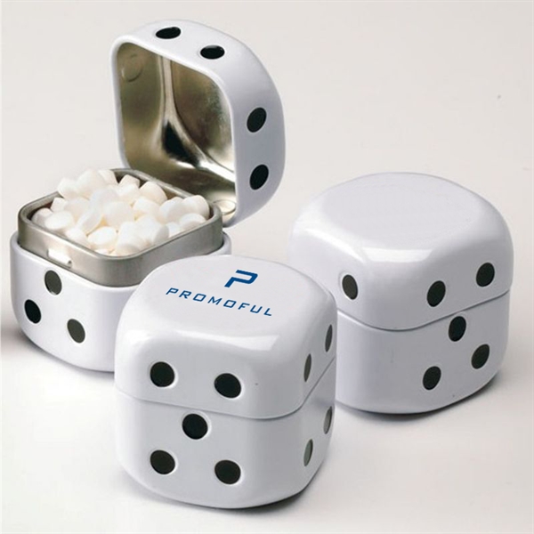 White color option for Roll The Dice Tin Micro Mints