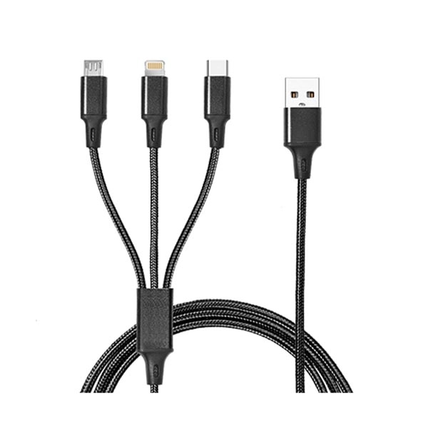 Black color option for Taft Avenue 3 In 1 Nylon Braided Charging Cable