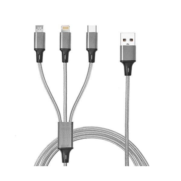 Gray color option for Taft Avenue 3 In 1 Nylon Braided Charging Cable