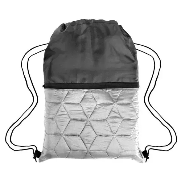 Gray color option for Polyester Quilted Drawstring Bag