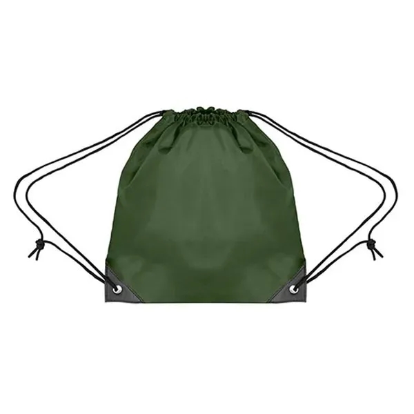 Forest Green color option for Youth Polyester Drawstring Bag