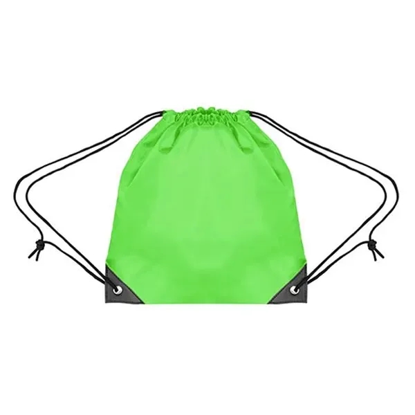 Lime Green color option for Youth Polyester Drawstring Bag