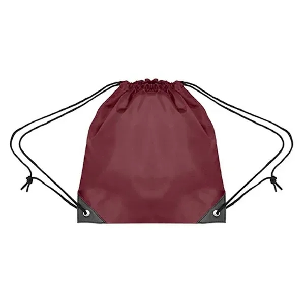 Maroon color option for Youth Polyester Drawstring Bag