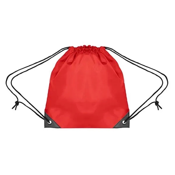 Red color option for Youth Polyester Drawstring Bag