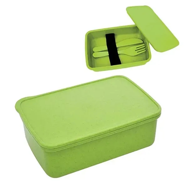 Lime Green color option for Lunch Set With Utensils & Full Color Lid