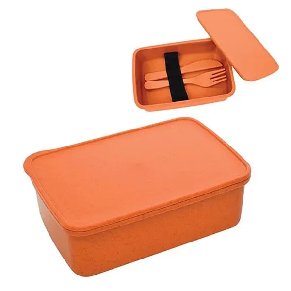 Orange color option for Lunch Set With Utensils & Full Color Lid