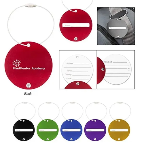Photo of Round Aluminum Luggage Tag