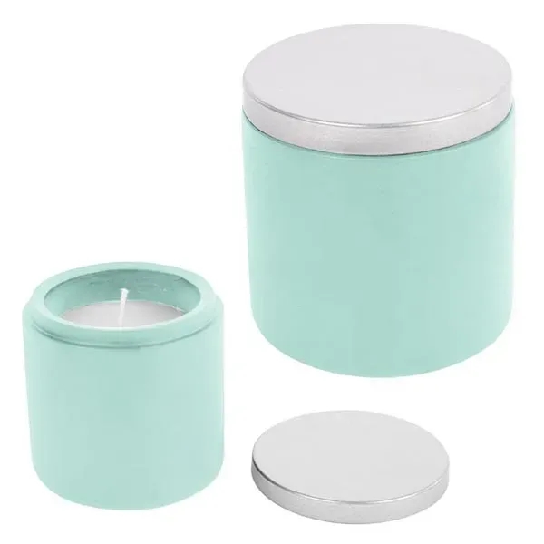 Light Blue color option for Soy Wax Cement Candle