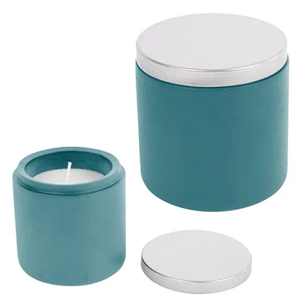Teal color option for Soy Wax Cement Candle