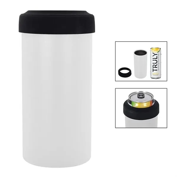White color option for 12 Oz. Full Color Slim Stainless Steel Insulated Can Holder