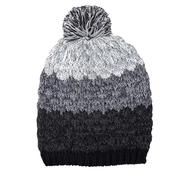 Black-Gray color option for Outdoor Ski Pom Beanie
