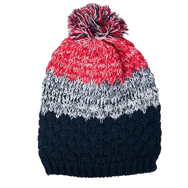 Red-White-Blue color option for Outdoor Ski Pom Beanie