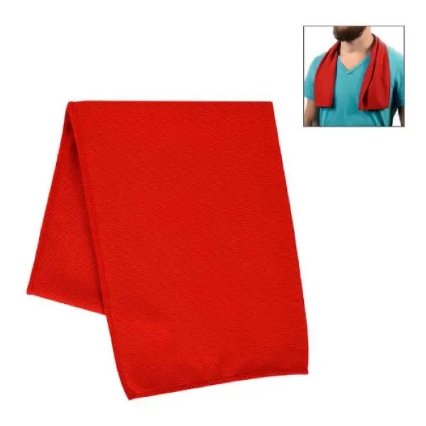 Red color option for Recycled Pet Cooling Sport Towel