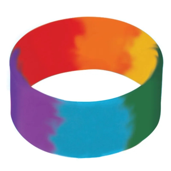 Rainbow color option for 1" Debossed Silicone Wristbands   5 Business Days