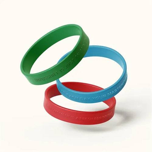 Main photo of 1/2" Embossed Silicone Wristbands   5 Business Days