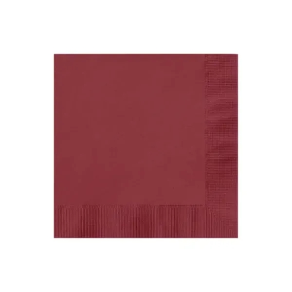 Burgundy color option for 3 Ply Premium Beverage Napkins