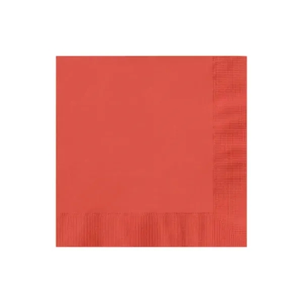 Coral color option for 3 Ply Premium Beverage Napkins