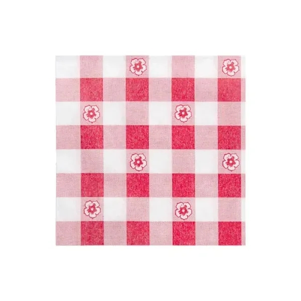 Red Gingham color option for 3 Ply Premium Beverage Napkins