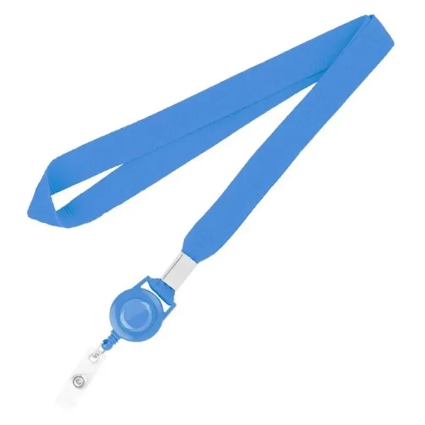 Process Blue color option for 3/4" Silk Screen Lanyard/Badge Reel Combo