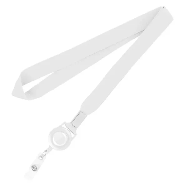 White color option for 3/4" Silk Screen Lanyard/Badge Reel Combo