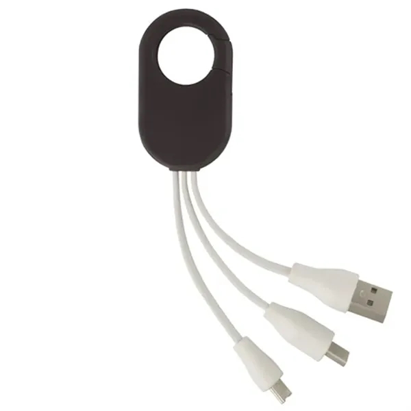 Black-White color option for Multi Charging Cables With Carabiner