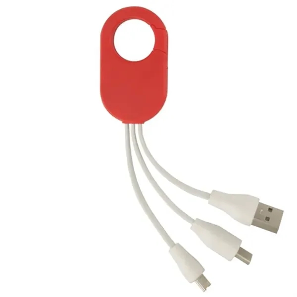 Red-White color option for Multi Charging Cables With Carabiner