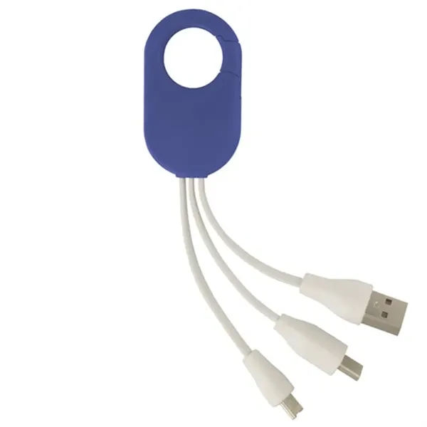 Royal Blue-White color option for Multi Charging Cables With Carabiner