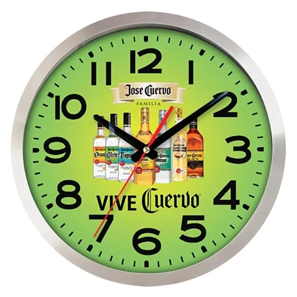 Silver color option for Large Aluminum Wall Clock Full Color