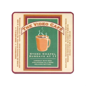 Photo of 4" Square Hard Surface Rubber Lined Coasters With 1/8" Base