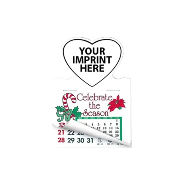 Multi Color color option for Heart Shape Calendar Pad Sticker With Tear Away Calendar