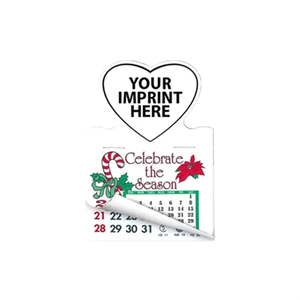 Photo of Heart Shape Calendar Pad Sticker With Tear Away Calendar